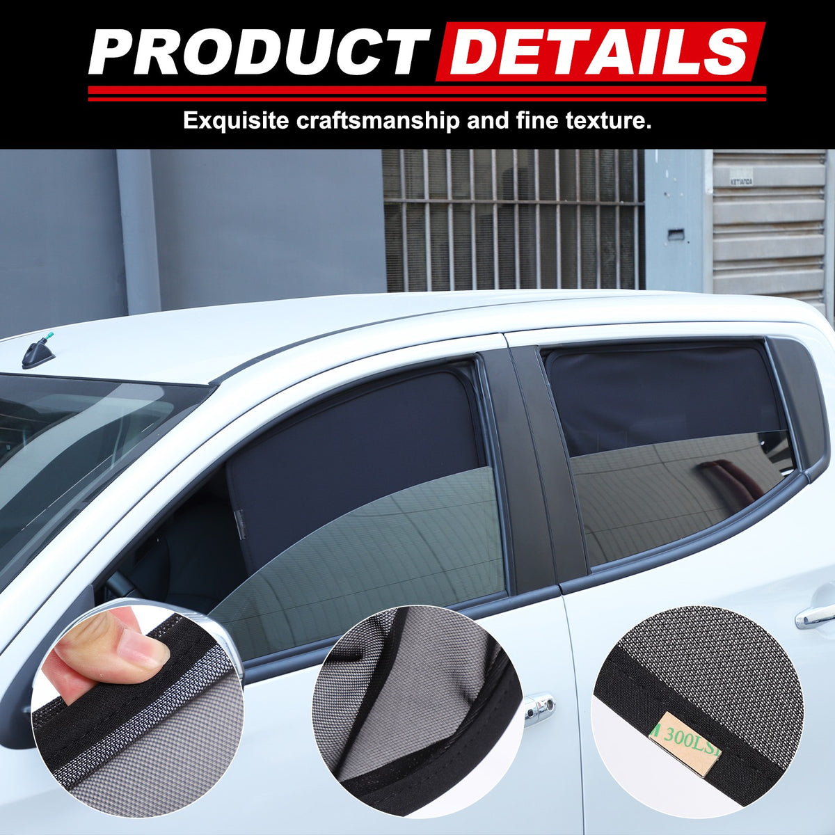 Front Rear Window Sun Shade Cover Mesh Shield For Mitsubishi L200 Triton 2015-23 10