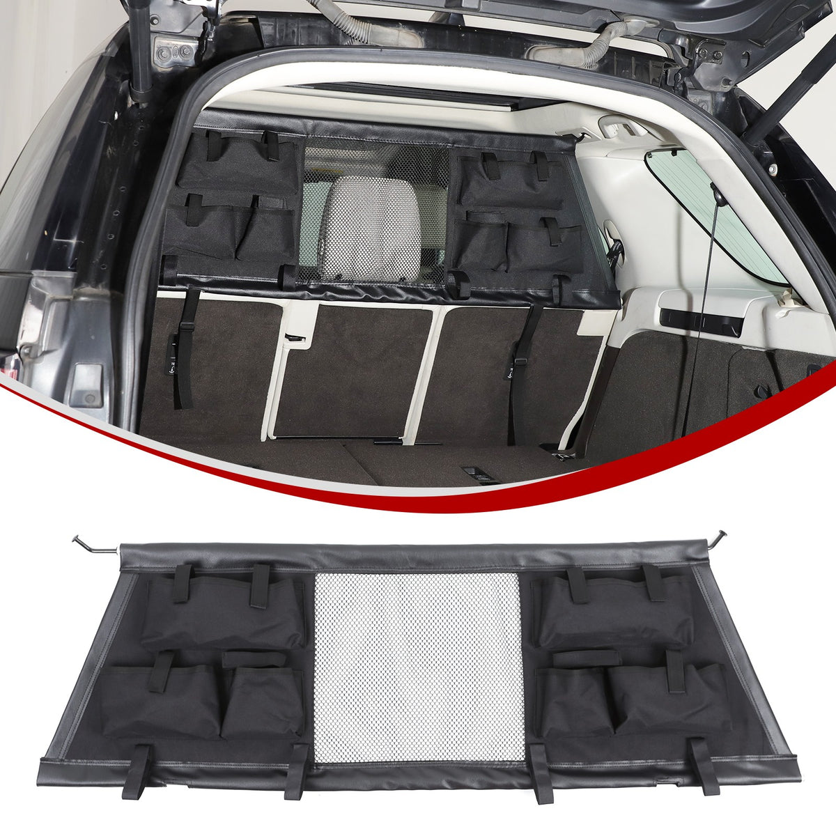 Trunk Divider Net Storage Bag Box Tray For Land Rover Discovery 5 L462 2017+ 6