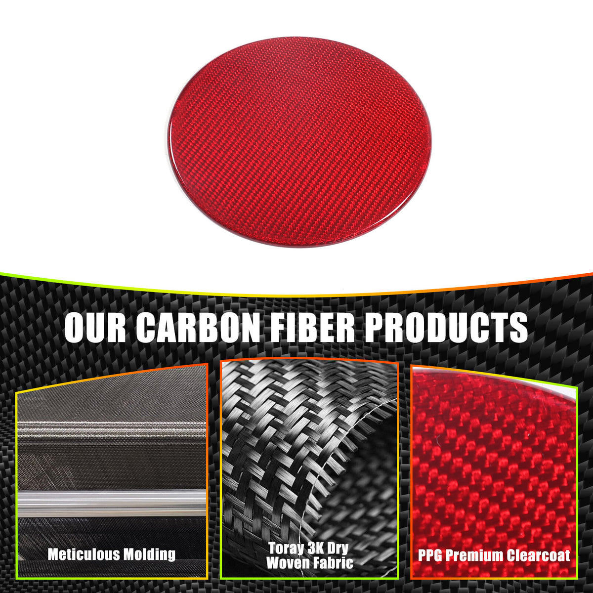 Red Real Carbon Fiber Interior Exterior Conosle Trim Cover For Lotus EMIRA 21-25 95
