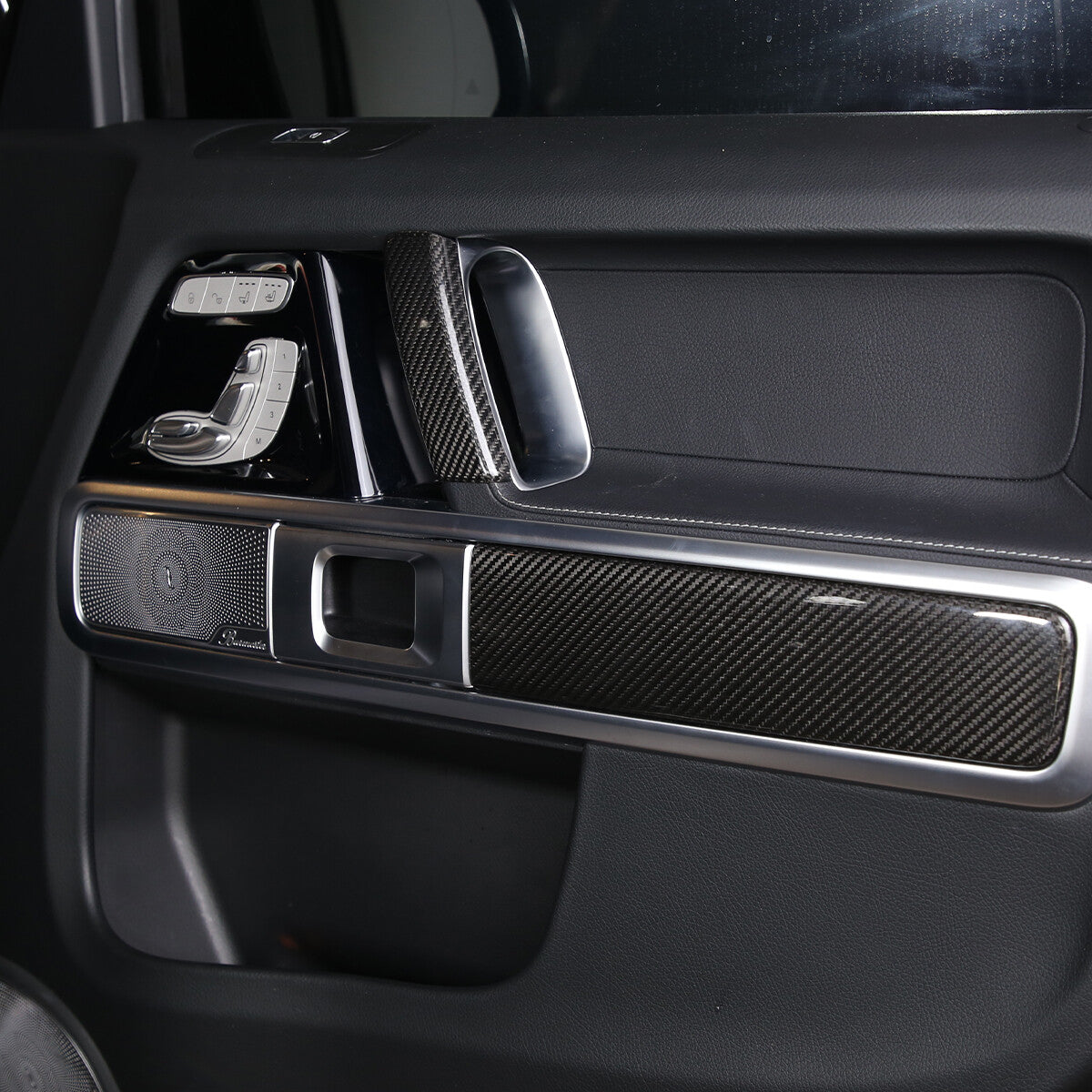Carbon Fiber Inner Door Armrest Handle Trim Cover For Benz G W463 G63 19-20 2