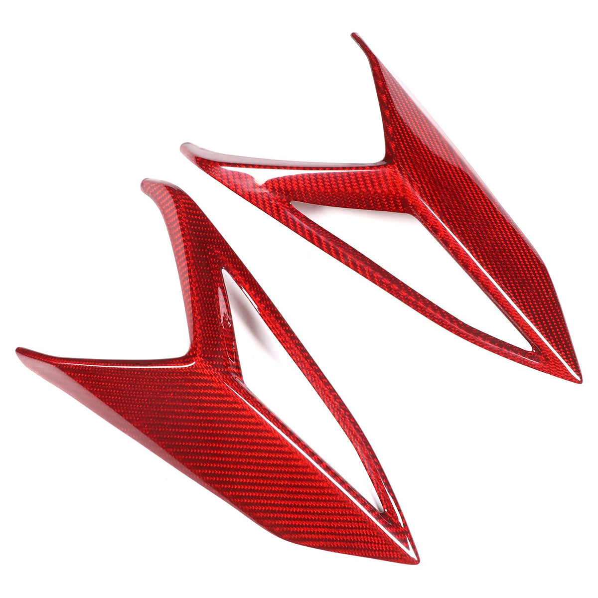 Red Real Carbon Fiber Rear Tail Light Side Trim For Corvette C8 2020+ 18