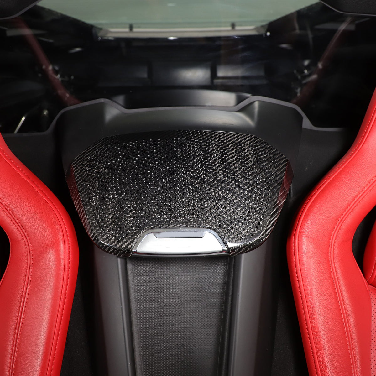 Real Carbon Fiber Rear Seat Single Speaker Grill Trim For Corvette C8 1LT 2020+ 15