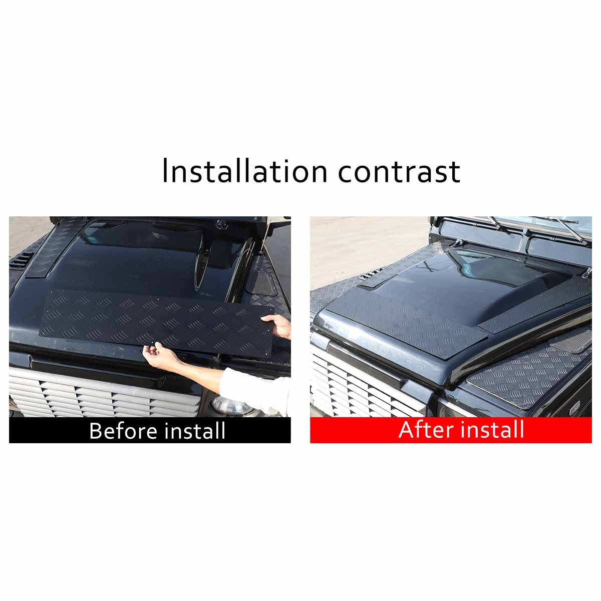 Black Alloy Front Hood Protection Plate Trim For LR Defender L316 2004-2018 US 10