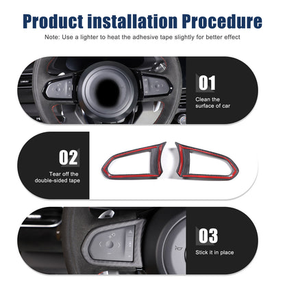 Matte Real Carbon Fiber Steering Wheel Button Cover Trim For Lotus EMIRA 21-25 12