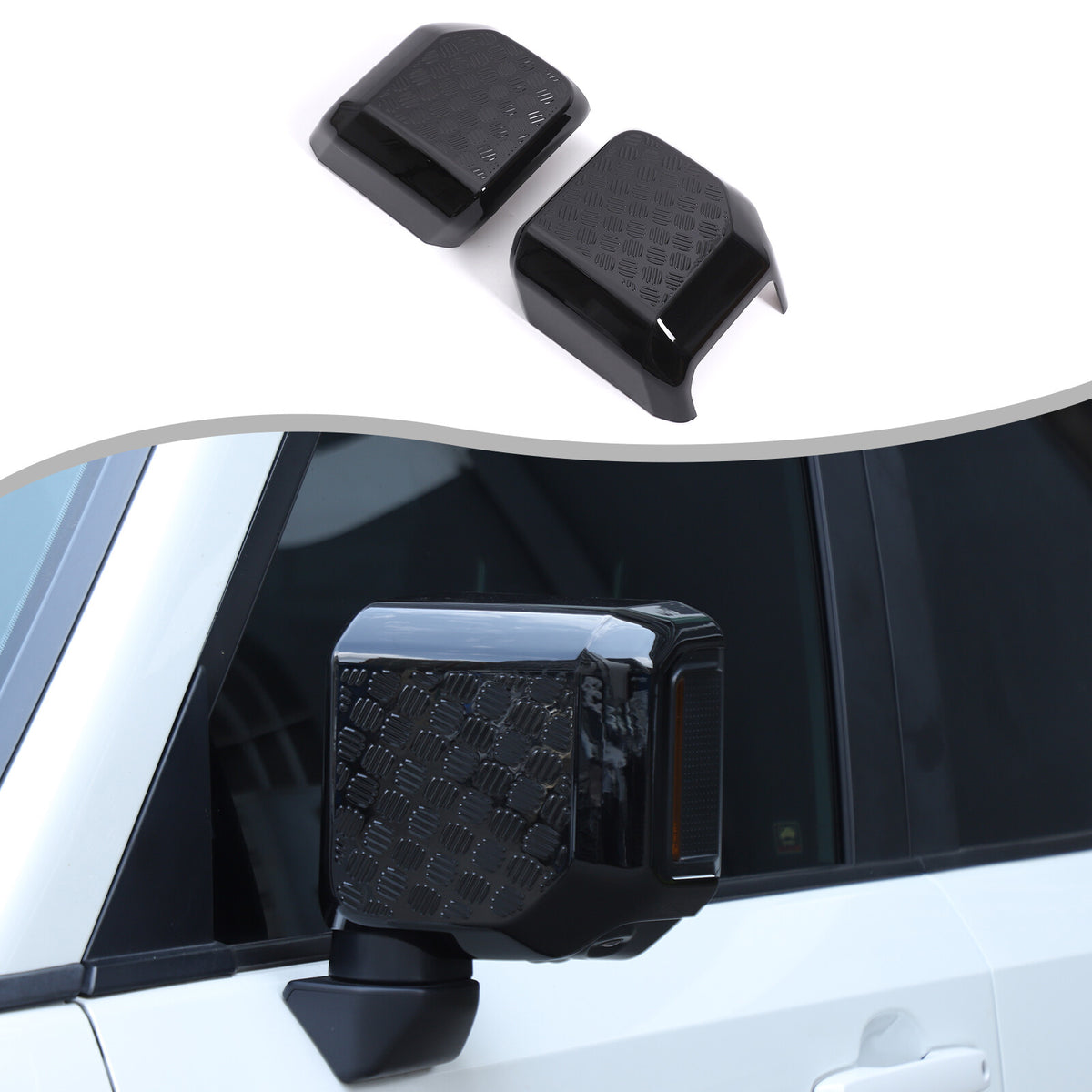 Glossy Black Rearview Mirror Trim For Toyota Land Cruiser Prado LC250 24+ US 7