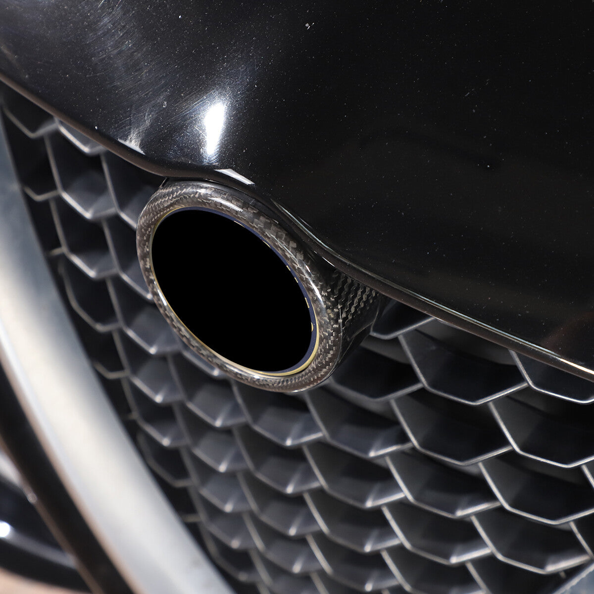 Real Carbon Fiber Front Grille & Emblem Badge Trim For Alfa Romeo Giulia 17+ US 11