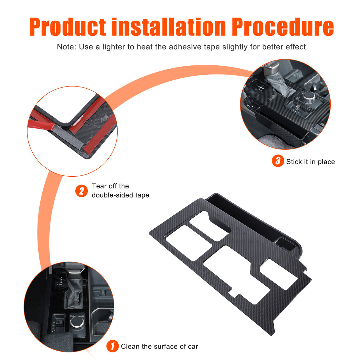 Carbon Center Console Gear Shift Panel Storage Box For Toyota Tundra/Sequoia 22+ 3