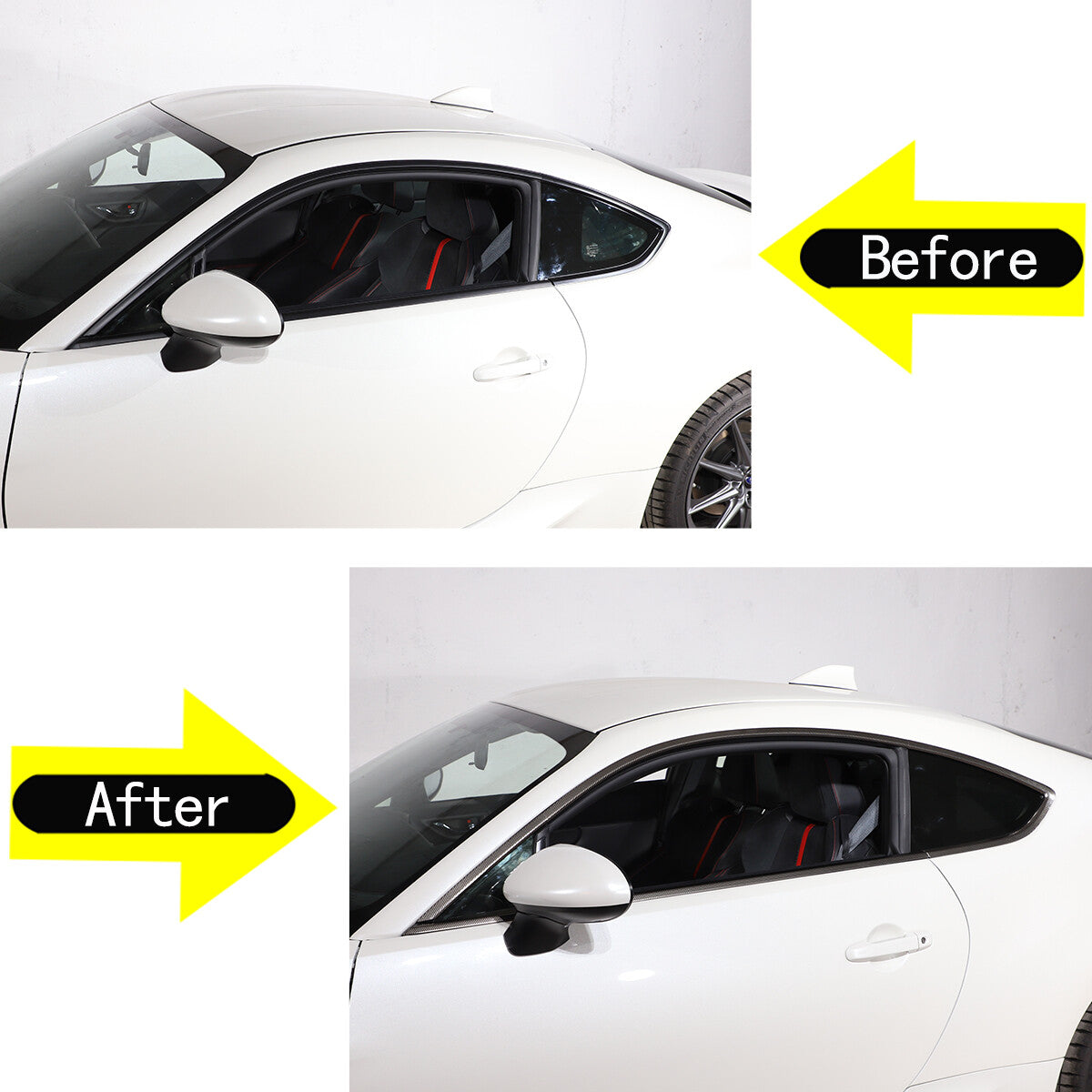 Carbon fiber Steel Car Window Strip Cover Trim For Subaru BRZ 22 US 10
