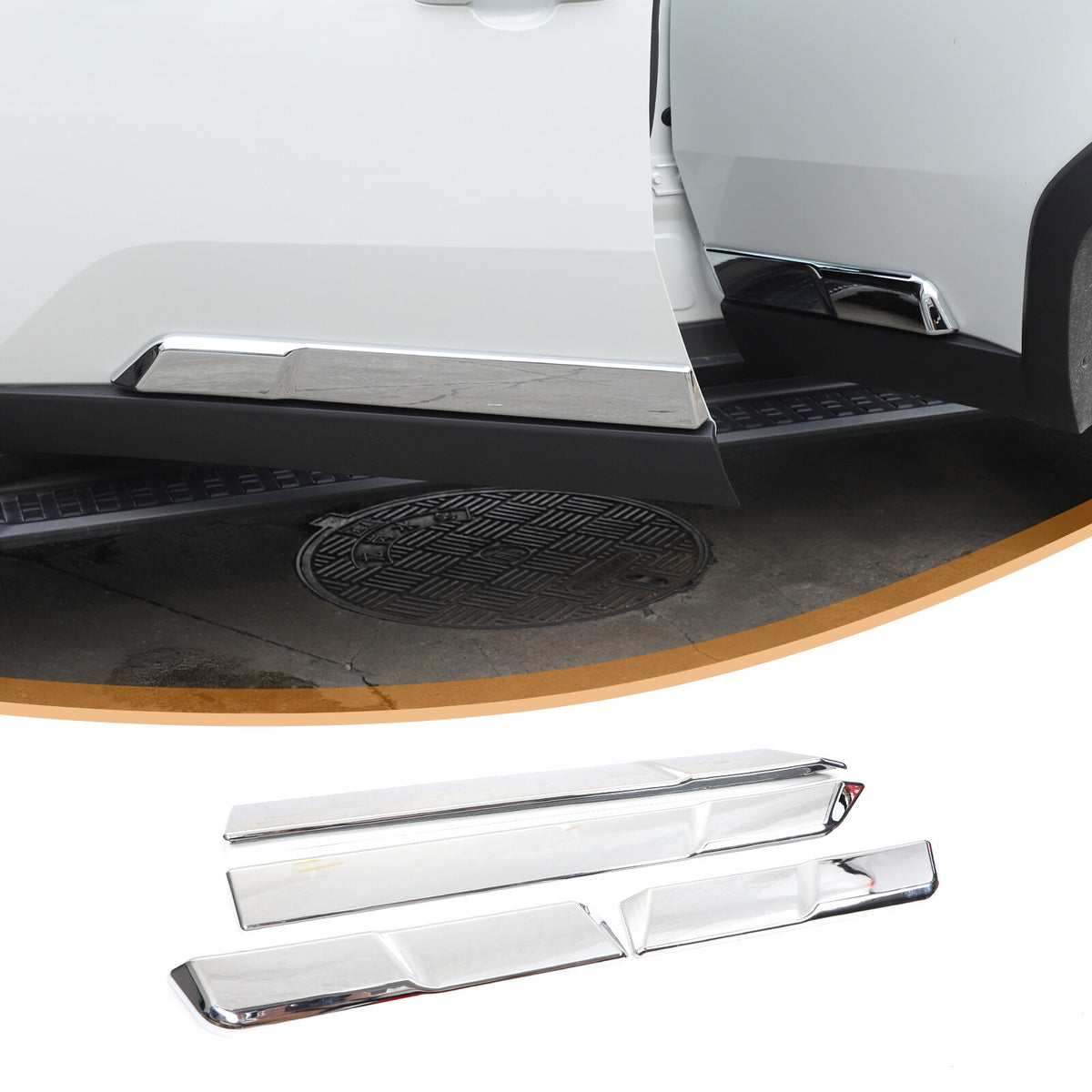 Silver Body Side Door Mouldings Cover Trim For Toyota Land Cruiser LC250 24+ 7