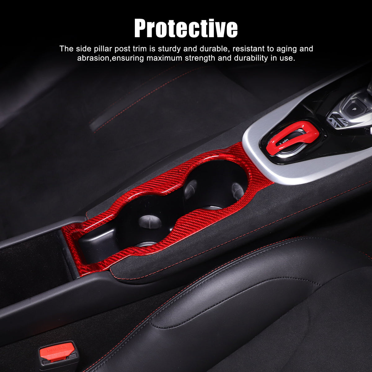 Red Real Carbon Fiber Interior Exterior Conosle Trim Cover For Lotus EMIRA 21-25 128