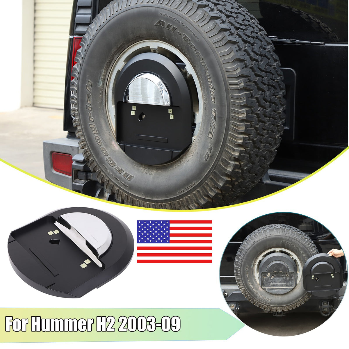 Carbon Fiber Spare Tire License Plate Bracket OE:25782333 For Hummer H2 03-09 US 1