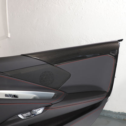 Carbon Fiber Style Inner Interior Door Panel Cover Trim For Corvette C8 20-26 8