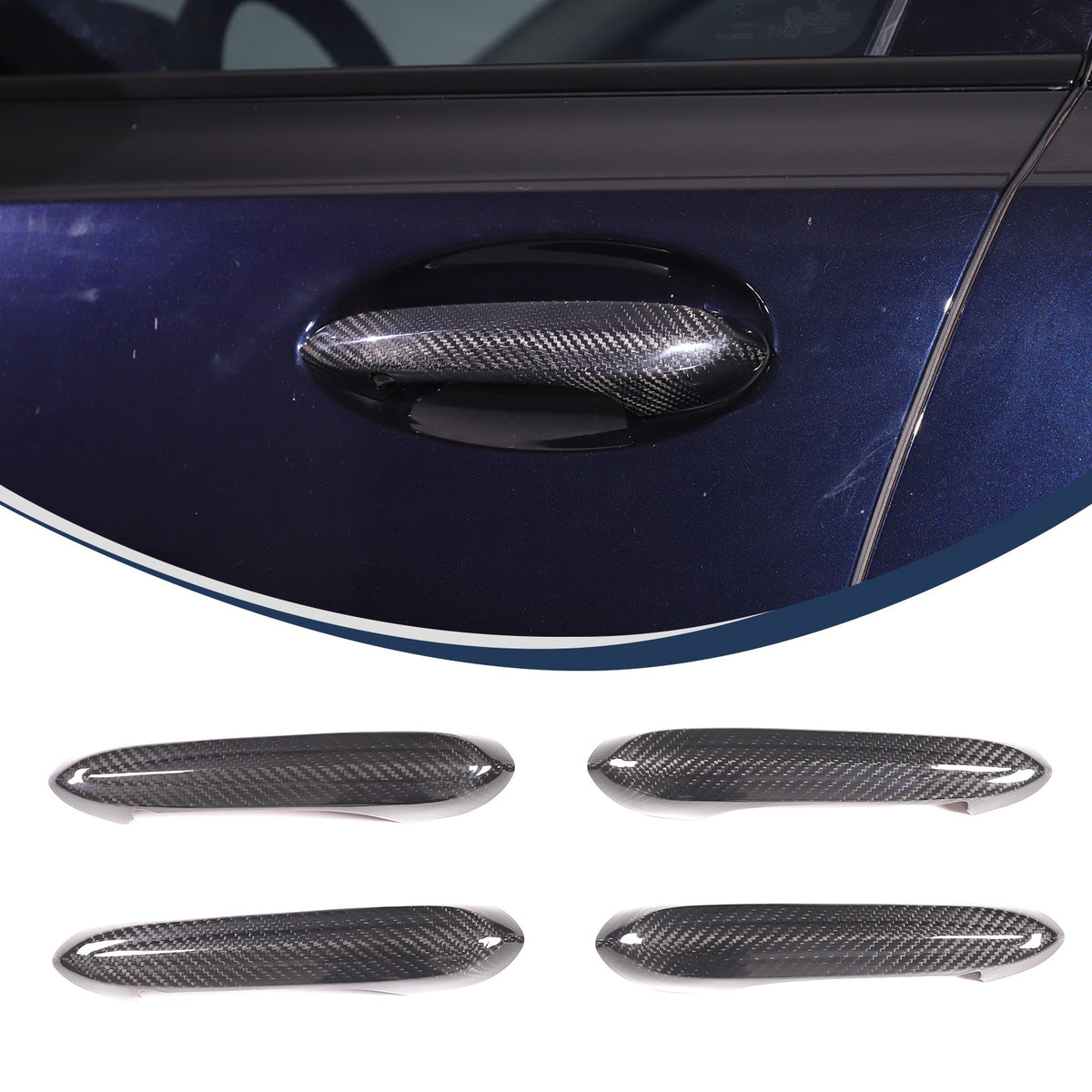 Real Carbon Fiber Exterior Outer Door Handle Trim For BMW 3 Series G20 20-22 2