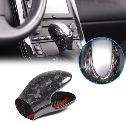 2pcs Forged Real Carbon Fiber Gear Shift Knob Trim Cover Set For Corvette C6 6
