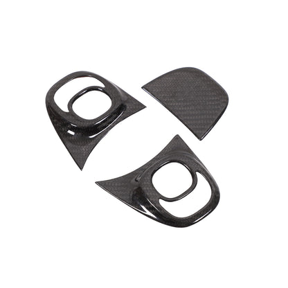 Real Carbon Fiber Steering Wheel Button Trim For Fiat 500 Abarth 595 695 2021-23 3