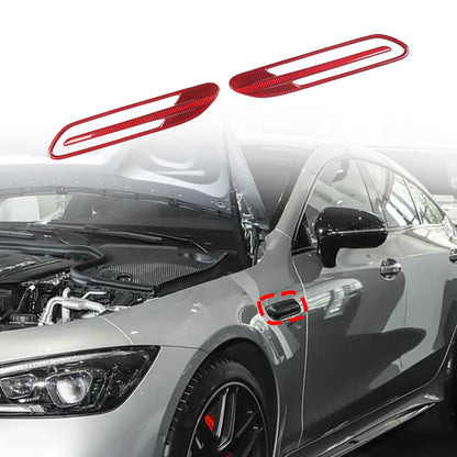Red Real Carbon Fiber Side Fender Air Vent Trim For Benz AMG GT50/GT63 2019+ 13
