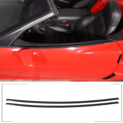 Real Carbon Fiber Door Window Sill Trim Decor Strips For Corvette C6 2005-2013 3