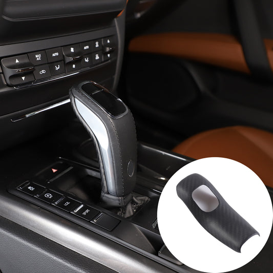 Matt Carbon Fiber Gear Shift Knob Back Trim For Maserati Ghibli/quattroporte 19+ 1