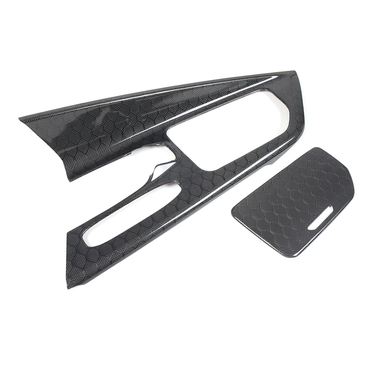 Real Honeycomb Carbon Fiber Center Console Gear Shift Panel Trim For C8 Corvette 2