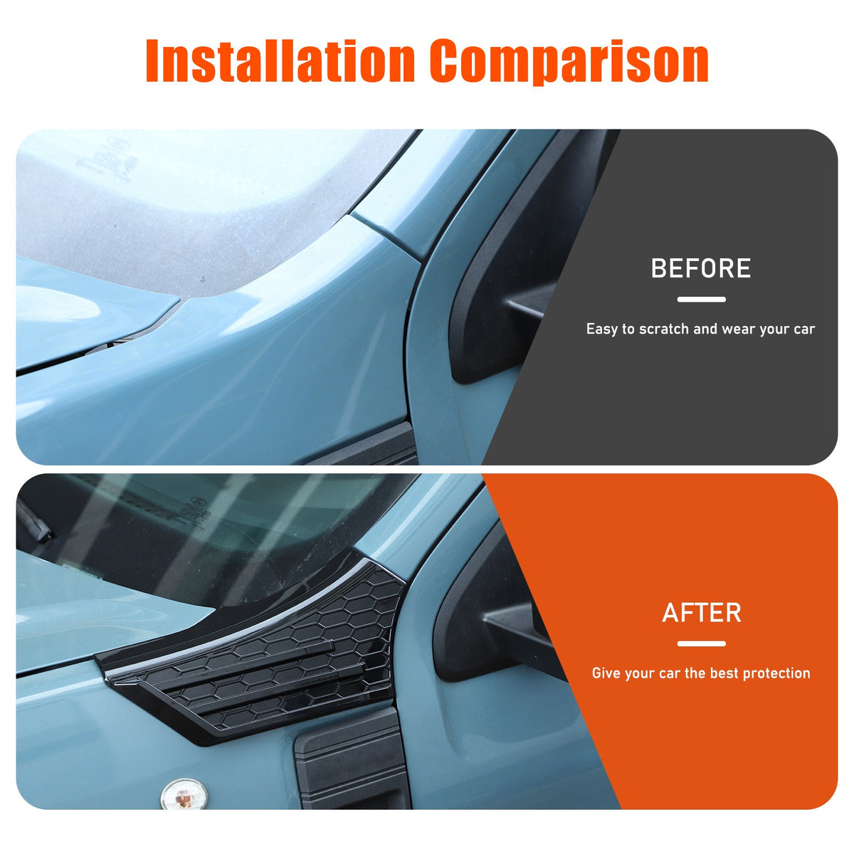 Piano Black ABS Side Fender Upper Panel Trim Cover For Ford Maverick 2022+ 12