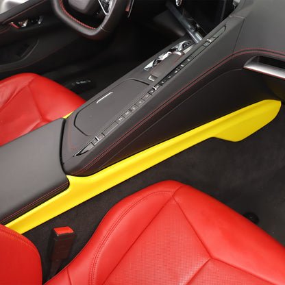 Yellow ABS Center Console Lower Armrest Box Panel Trim For Corvette C8 2020+ 19