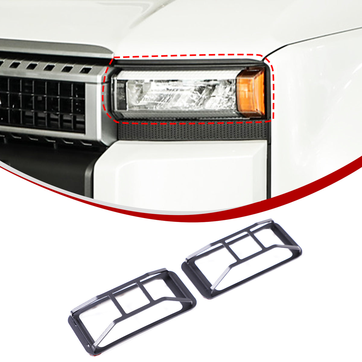 Steel Front Fog Light Lamp Cover Trim Ring For Toyota Land Cruiser LC250 24+ 7