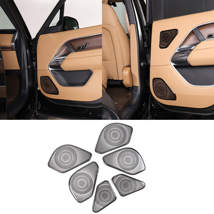 6PCS Black Stainless Door Speaker Trim Cover For LR Range Rover Vogue 2023 1