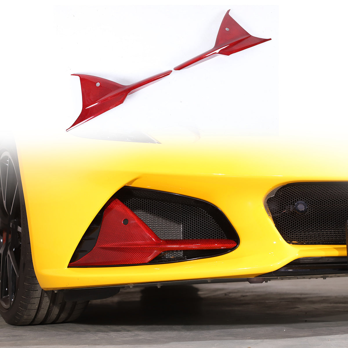 Red Real Carbon Fiber Interior Exterior Conosle Trim Cover For Lotus EMIRA 21-25 163