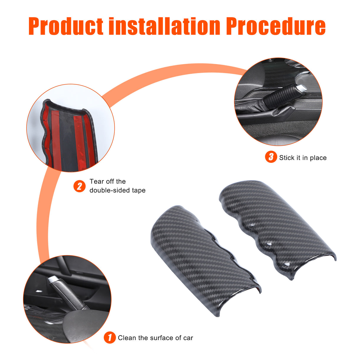 ABS Carbon Fiber Car Parking Lever Handbrake Case Cover For Corvette C6 2005-13 17