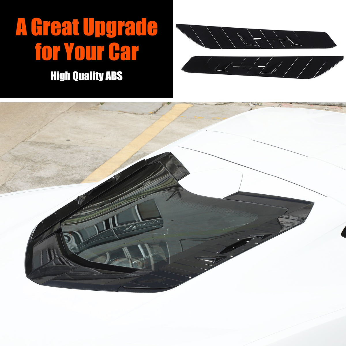 Piano Black ABS Rear Hatch Hood Wash Waterproof Seal Trim For Corvette C8 20+ US 21