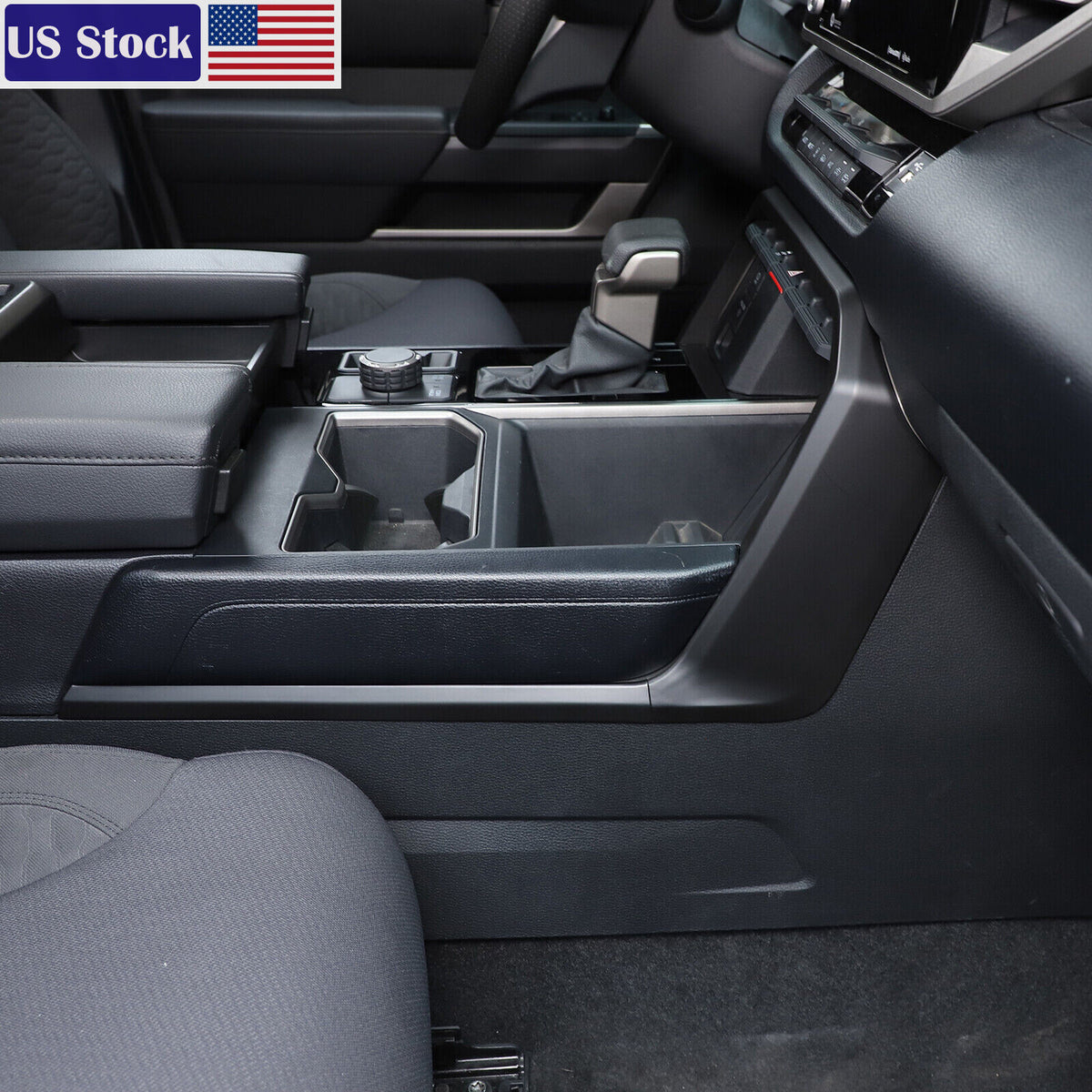 Matte Black ABS Center Console Frame Trim Cover For Tundra / Sequoia 2022-26 US 1