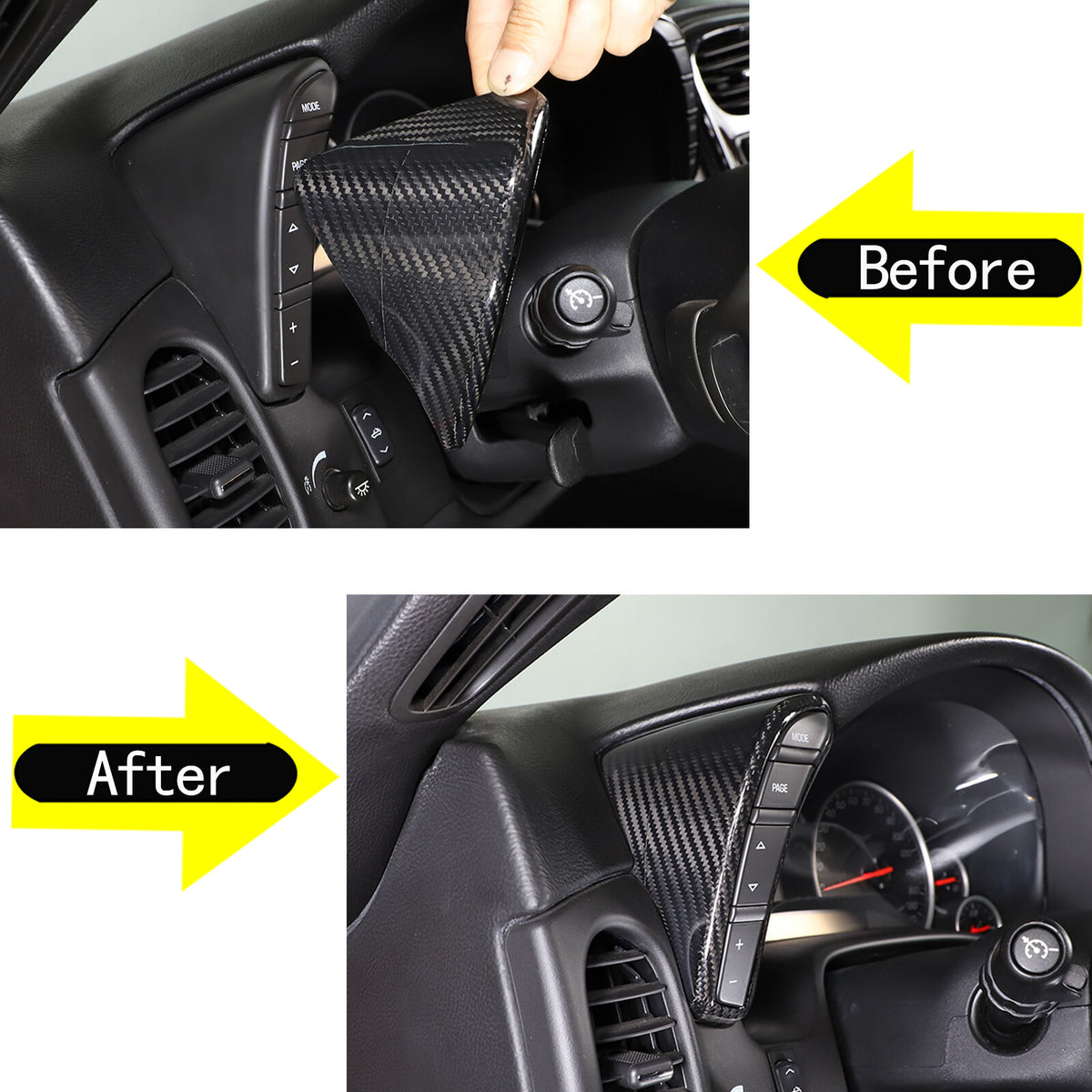 Real Carbon Fiber Dashboard Speedometer Side Cover Trim For Corvette C6 2005-13 13