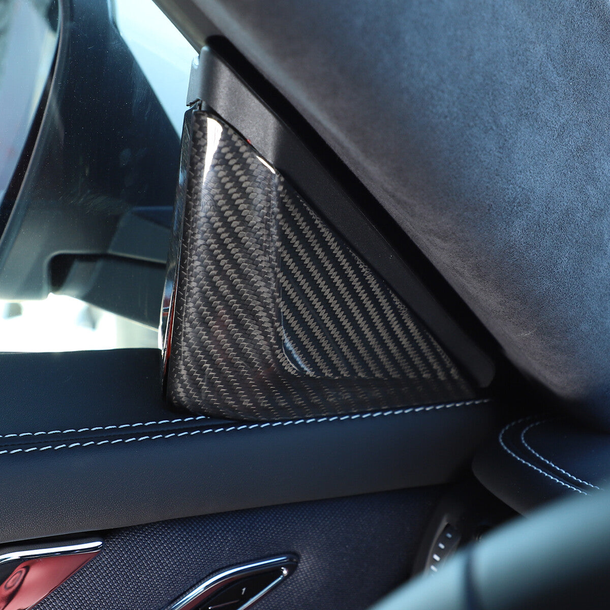 Real carbon fiber For Maserati Ghibli 2014-2022 Inner A-pillar horn cover trim 8
