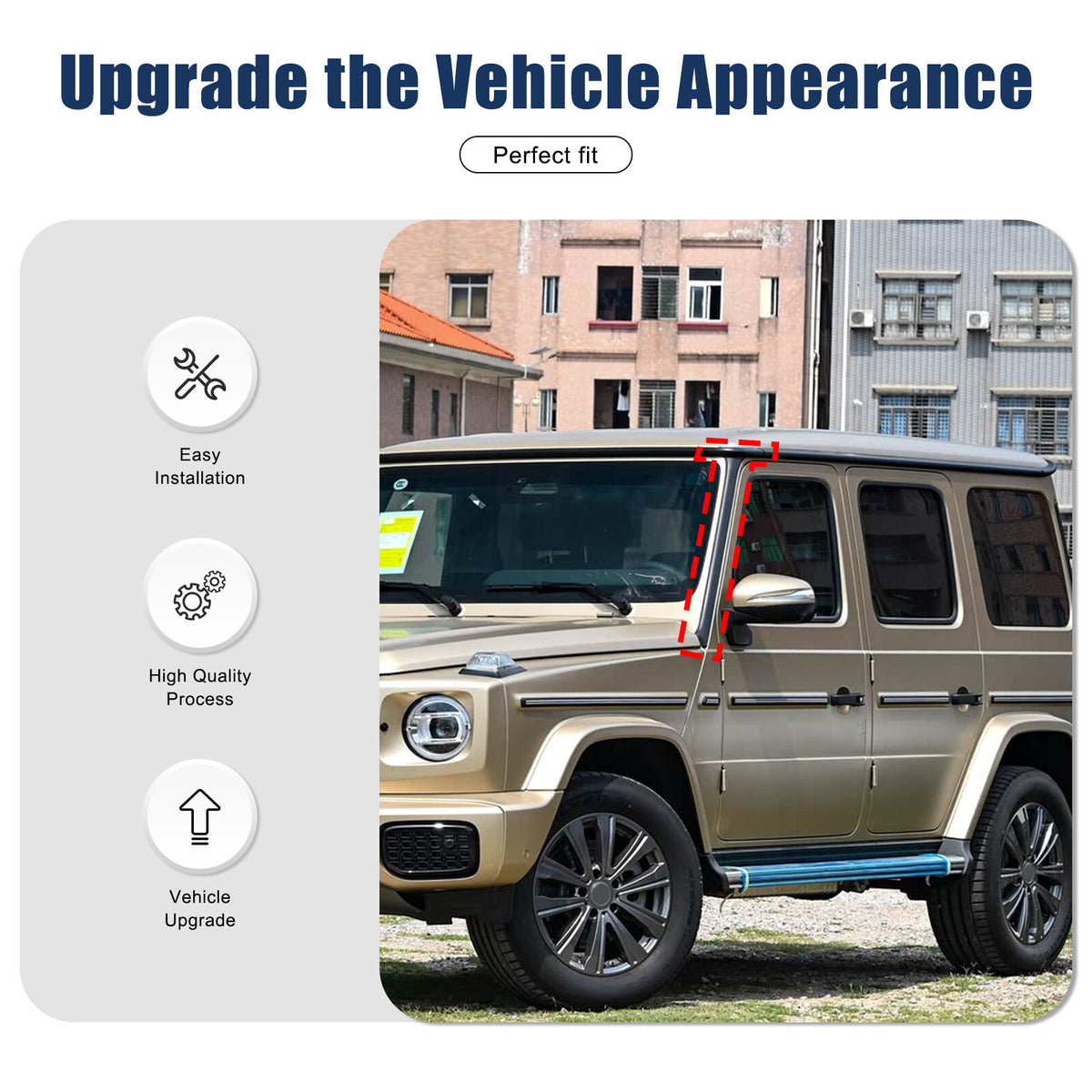 Real Carbon Fiber A-Pillar Trim Cover For Benz G-Class G500 W465 2025+ US 15