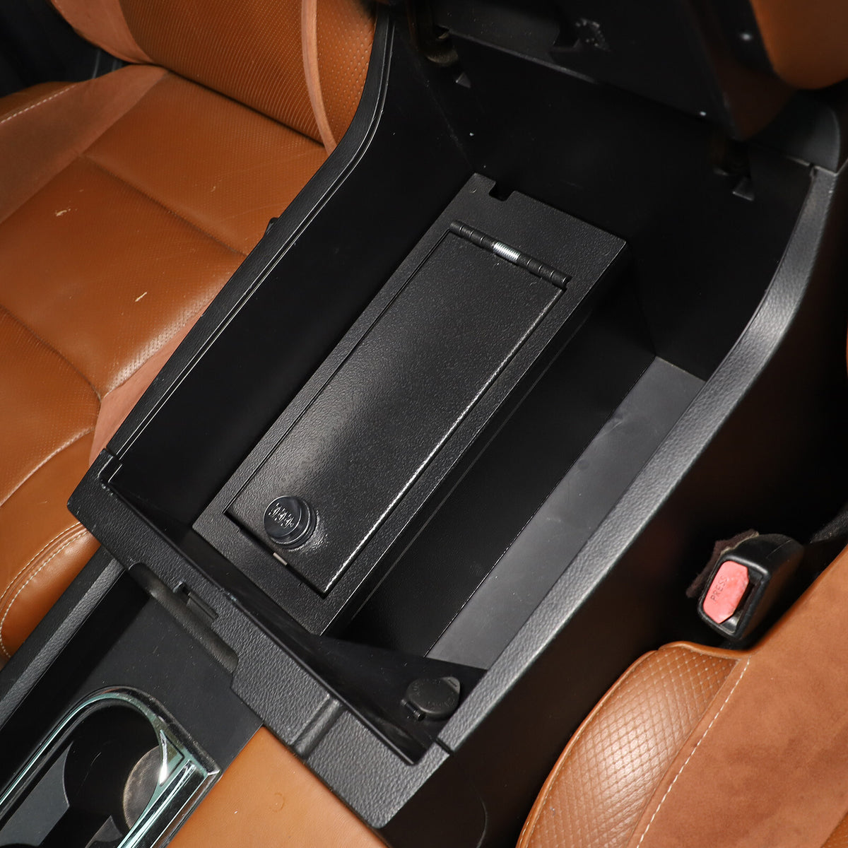 For Toyota Tundra 2014-21 Center Console Small Safe GUN Storage Lock Box W/ TRAY 2