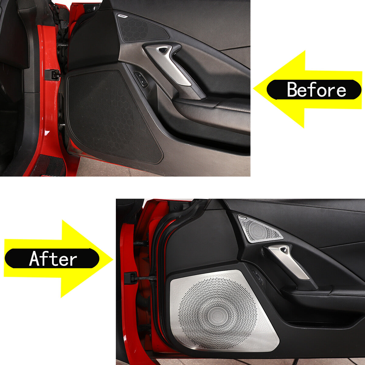 Stainless Stee Door Horn Net Speaker Net Patch For Corvette C7 2014-19 US 8