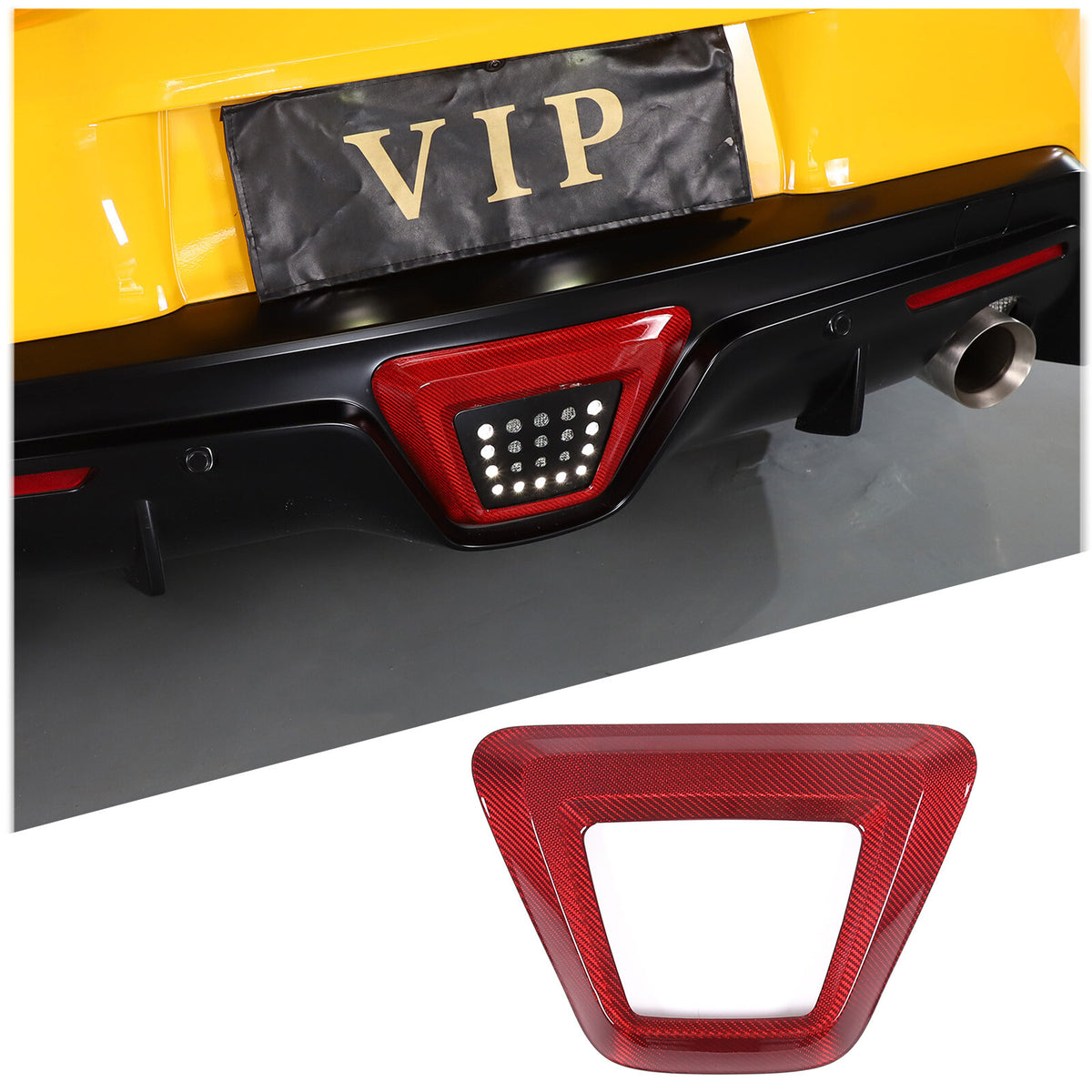 Red Real Carbon fiber Rear Bumper lower brake light frame For GR Supra 19-24 2