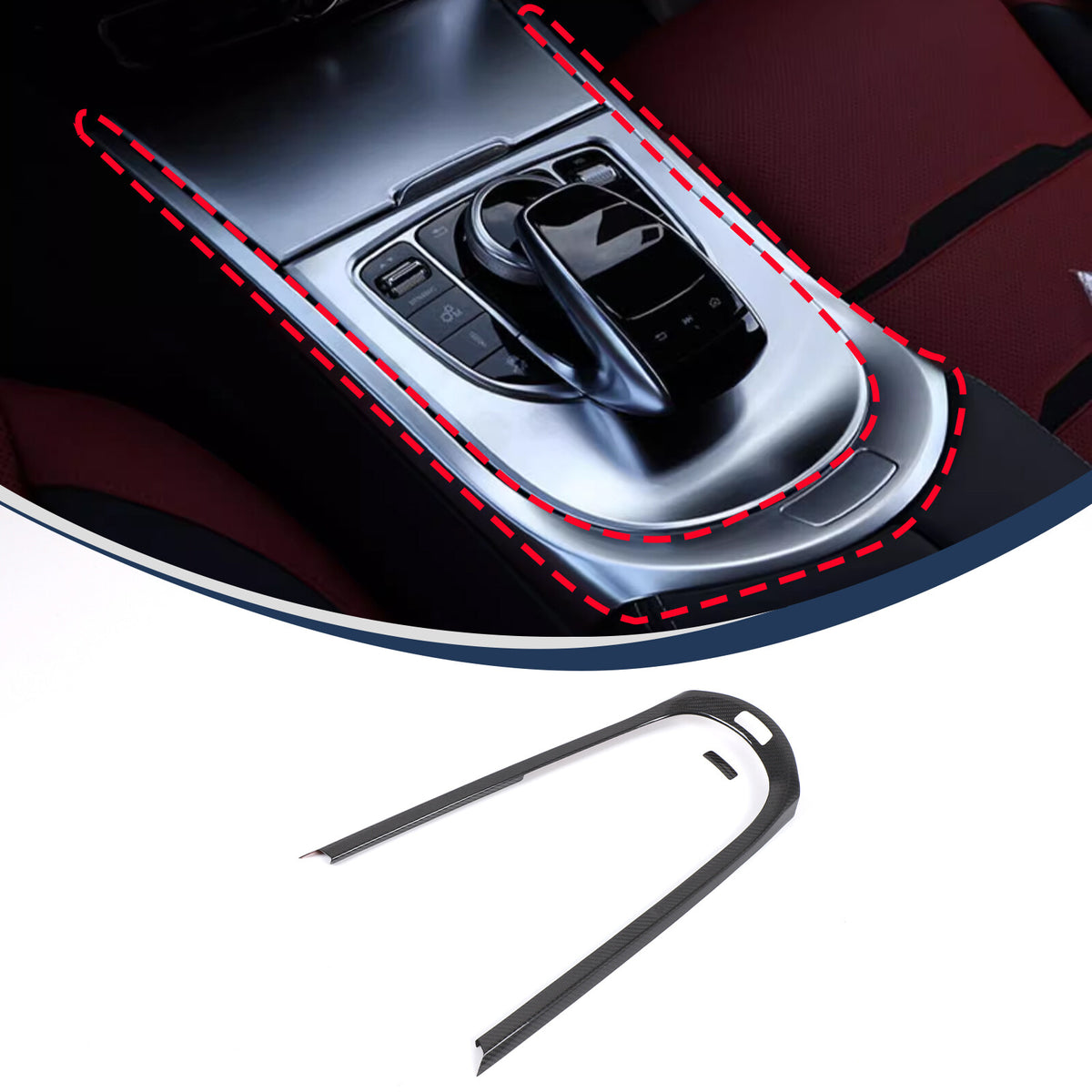Real Carbon Fiber Center Console Gear Shift Trim For Benz G-Class W465 2025 US 4