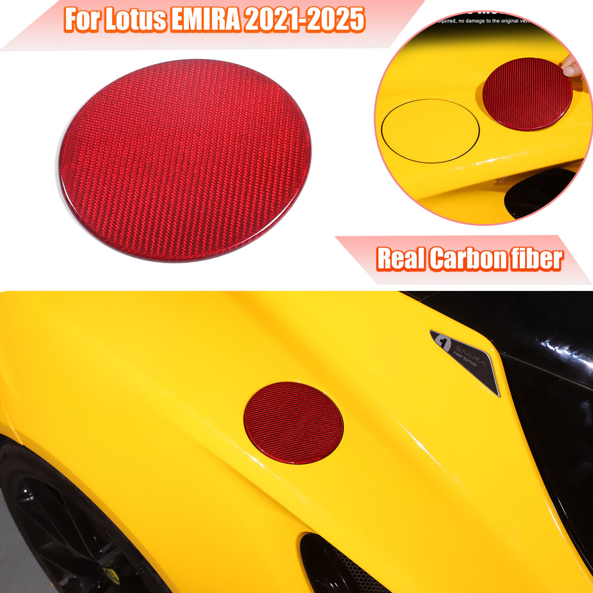 Red Real Carbon Fiber Interior Exterior Conosle Trim Cover For Lotus EMIRA 21-25 86