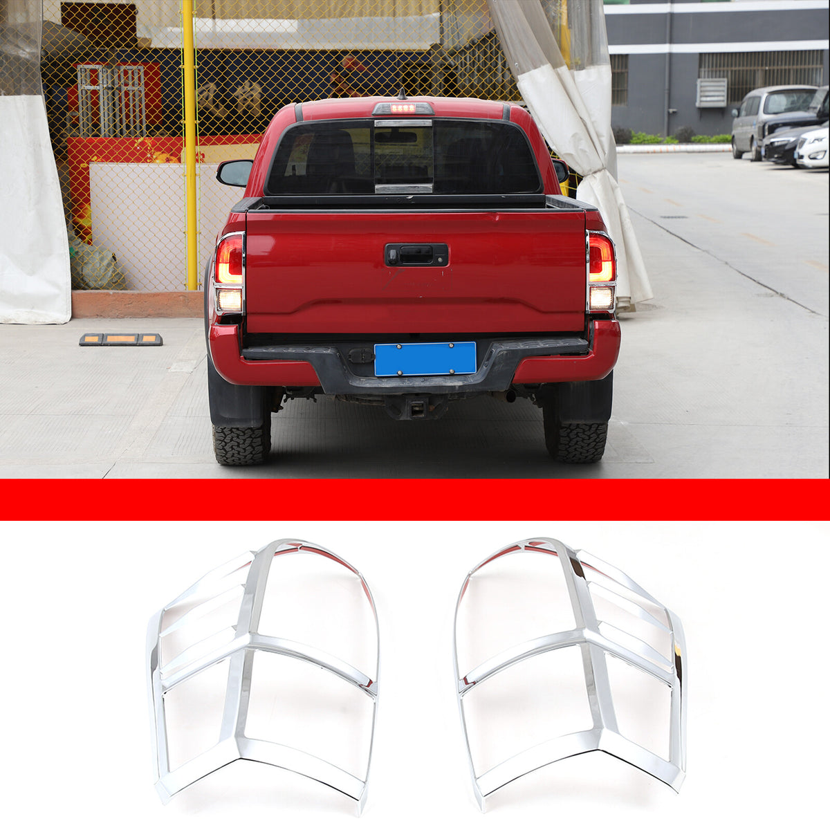 Chrome Silver Rear Taillight Trim Cover Bezel Trim For Toyota Tacoma 2016-23 US 18