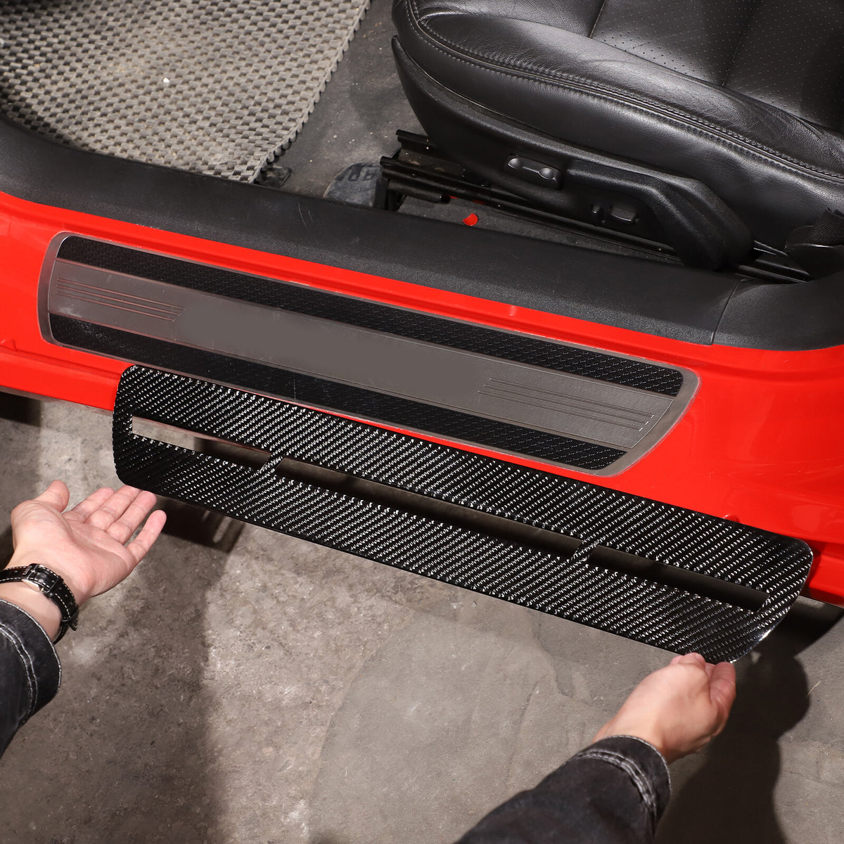 Carbon Fiber Door Sill Pedal Decorative Trim Sticker For Corvette C6 2005-13 US 6