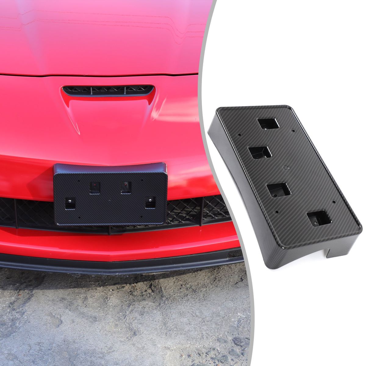 Carbon Fiber Front License Plate Bracket Holder For Corvette C6 05-13 US Version 21