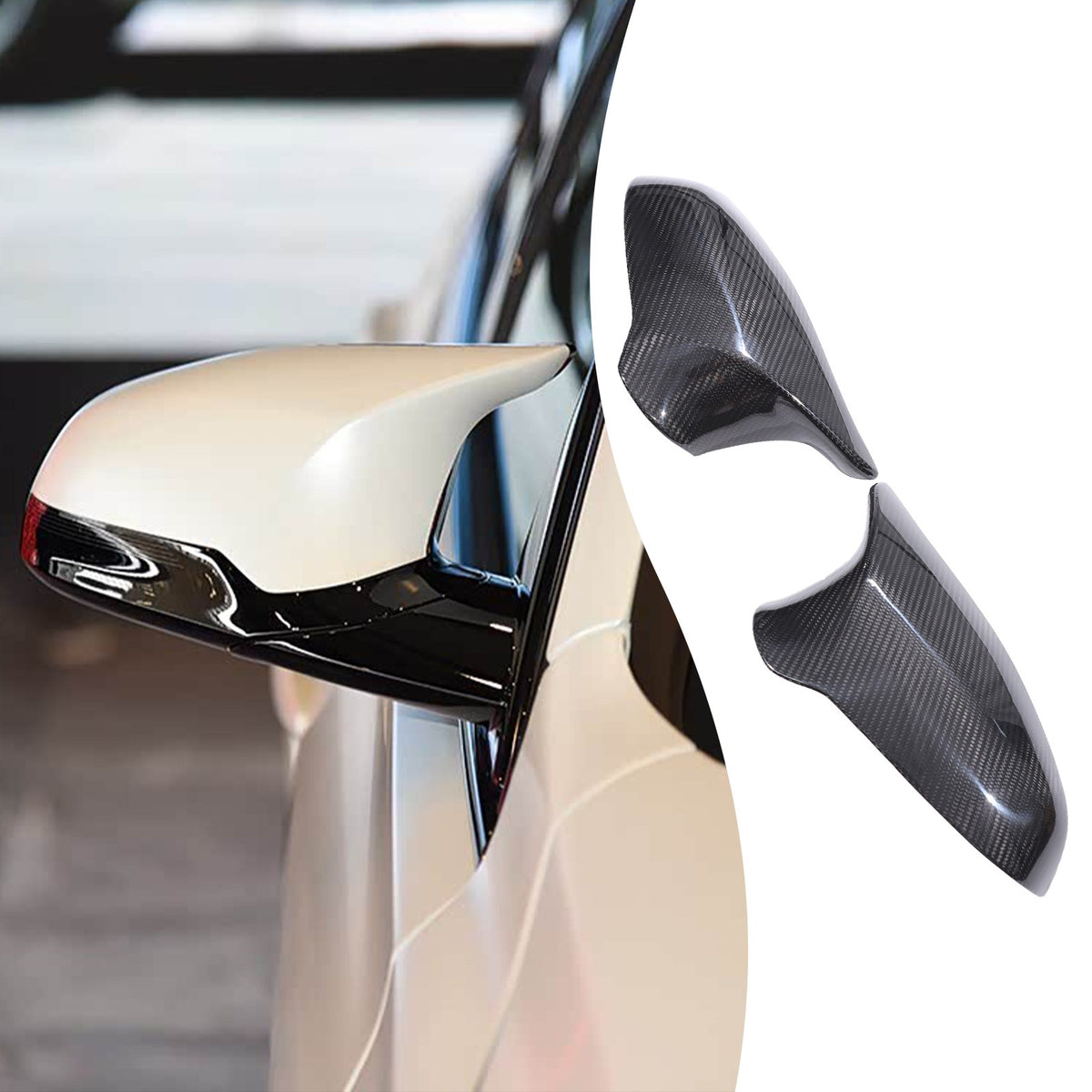 Real Carbon Fiber Side Mirror Cover Trim For BMW M3 F80 M4 F82 2015-2019 11
