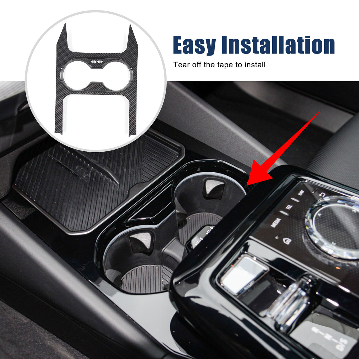 Real Carbon Fiber Center Gear Shift Cup Trim Set For BMW 5 Series G60 i5 24+ US 17