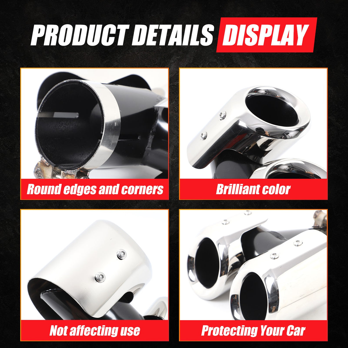 Silver Stainless Steel Exhaust Tail Pipe Tip For Toyota FJ Cruiser 2007-2021 7