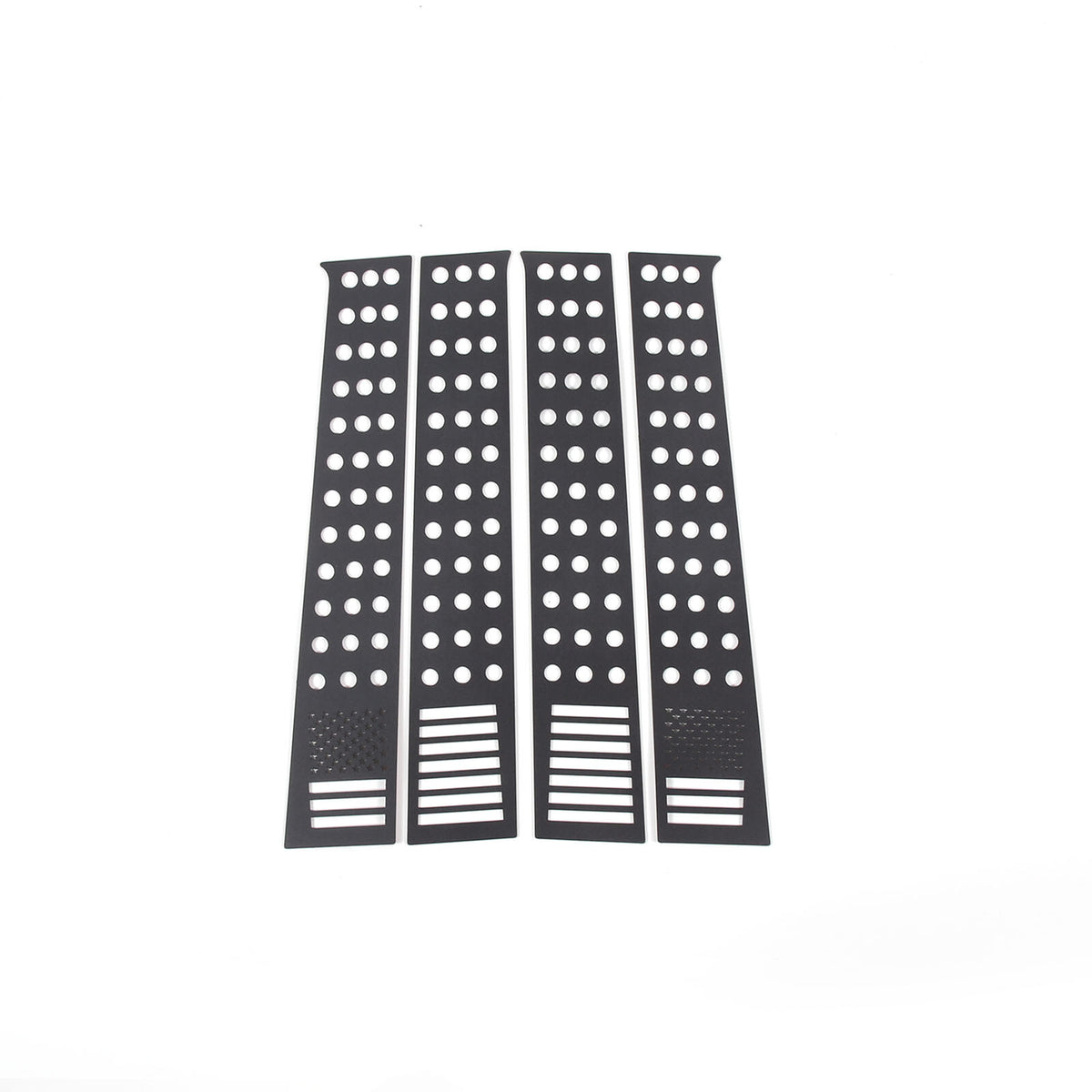 4PCS Black Window Center Pillar Panel Trim Cover (US Flag) For Ford Ranger 15-21 12