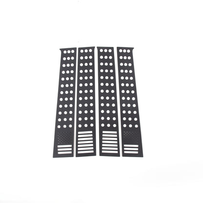 4PCS Black Window Center Pillar Panel Trim Cover (US Flag) For Ford Ranger 15-21 12