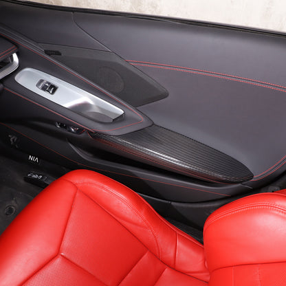 Real Carbon Fiber Car Door Armrest Cover Trim For Corvette C8 Z51 Z06 20-23 US 8