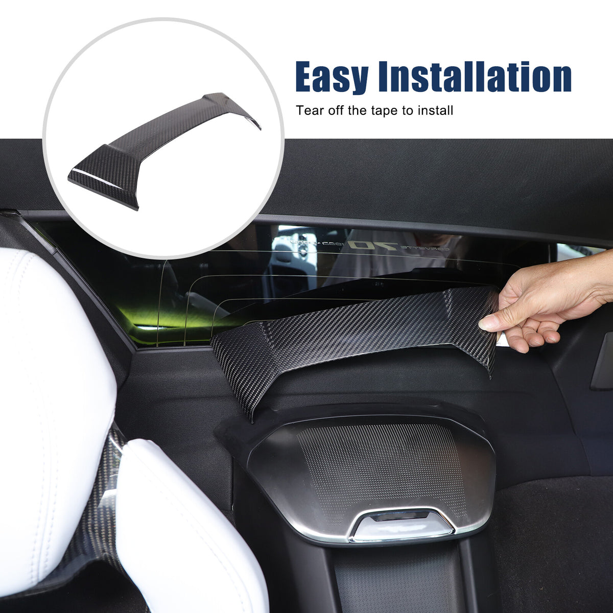 Carbon Rear Speaker Upper Top Panel Trim For Corvette C8 Convertible 2LT 3LT 20+ 7