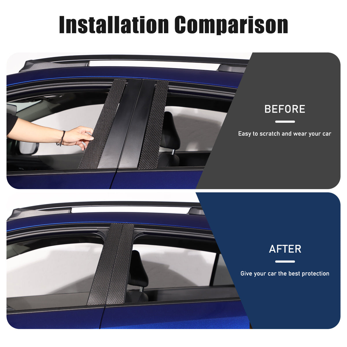 Real Carbon Fiber B-Pillar Panel Decal Trim For Subaru Crosstrek GU 2024+ 6